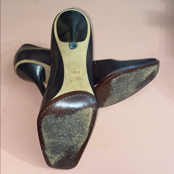 Gucci Brown Square Toe Heels sz 8.5 - Picture 7 of 7